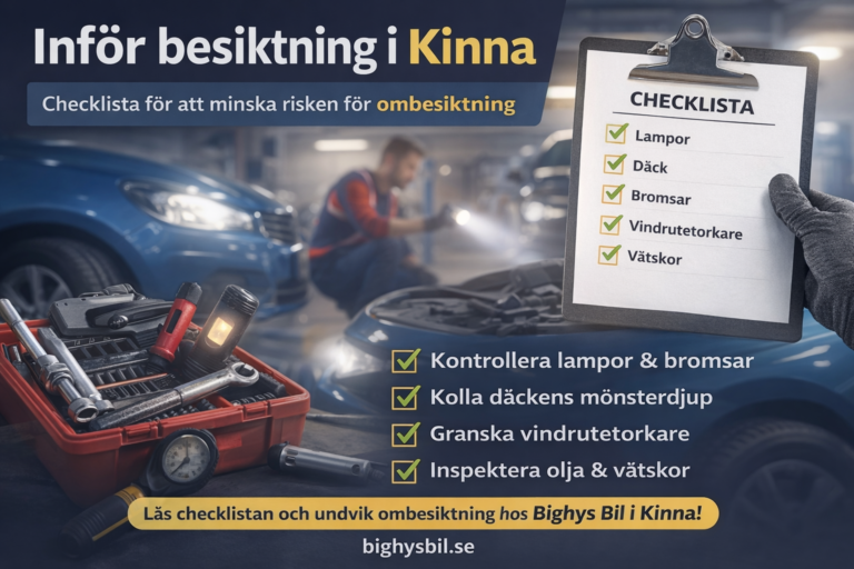 Inför besiktning i Kinna checklista för att minska risken för ombesiktning